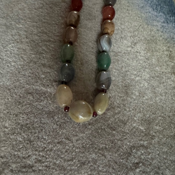 Natural agate and garnet stones neckless - Picture 4 of 6